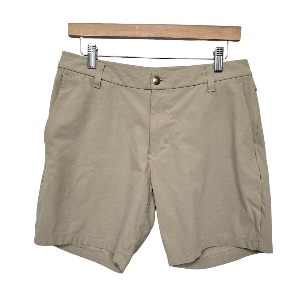 Lululemon Mens Commission Short 7 Inseam Tan Khaki Size 31 Slim Fit Chino